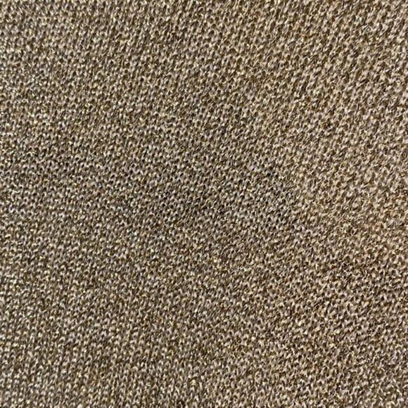 Linda Originals Gold Metallic Knit Mock Neck Blouse Women's Size Medium - Picture 5 of 8